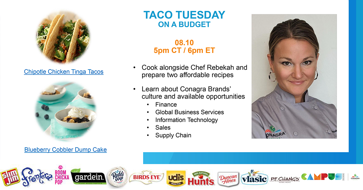 Join Conagra for a Taco Tuesday Chef led CookAlong and How to Get a